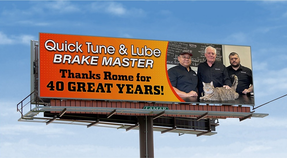 quick tune and lube billboard